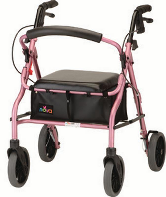Rollator Nova Zoom 20 Aluminum Rolling Walker Weight Capacity 300 lbs