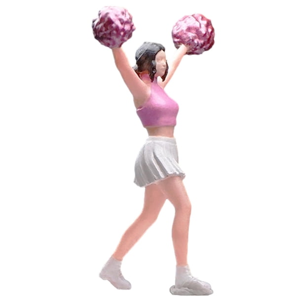 Modelo de animadora a escala 1/64, modelo de bailarina en miniatura, dioramas diminutos, figura de personas cabeza de albóndiga