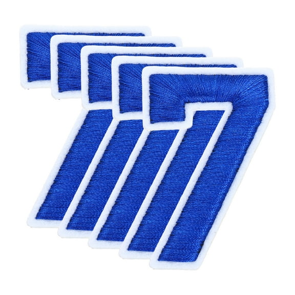 Uxcell 20 Pcs Number Patches 2.4" Height Number 7 Embroidered Decorative Repair Patches Iron/Sew On Embroidery Appliques for Decor Clothes Shoes Hats Backpacks DIY  Crafts, Blue