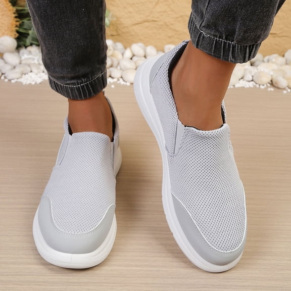 Caywon Men Slip On Sneakers Mesh Breathable Walking, Flat Casual Mens Shoes Comfortable, Lightweight Outdoor Travel Loafers, Zapatos Hombre