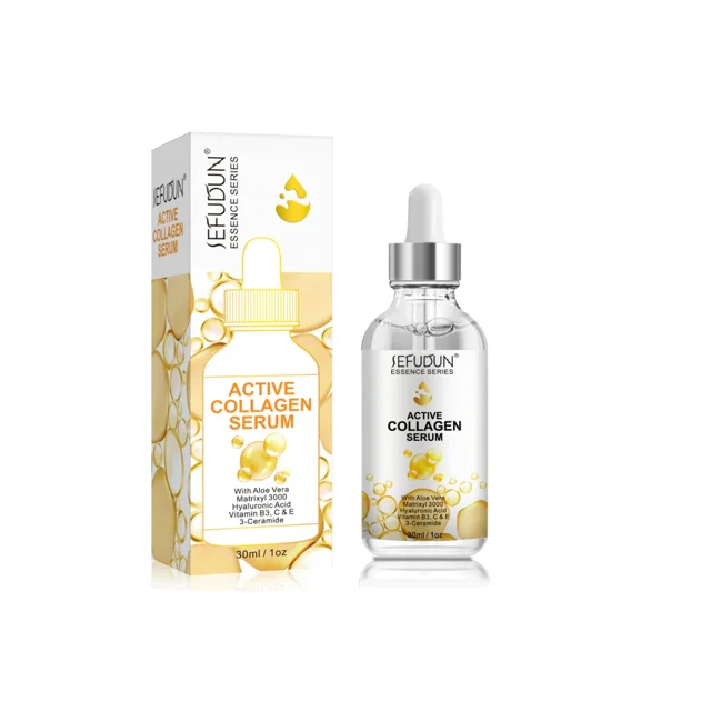Suero de péptido de colágeno para la cara de la piel, vitaminas de ácido hialurónico, antienvejecimiento, reduce las arrugas, repara mientras mejora la textura