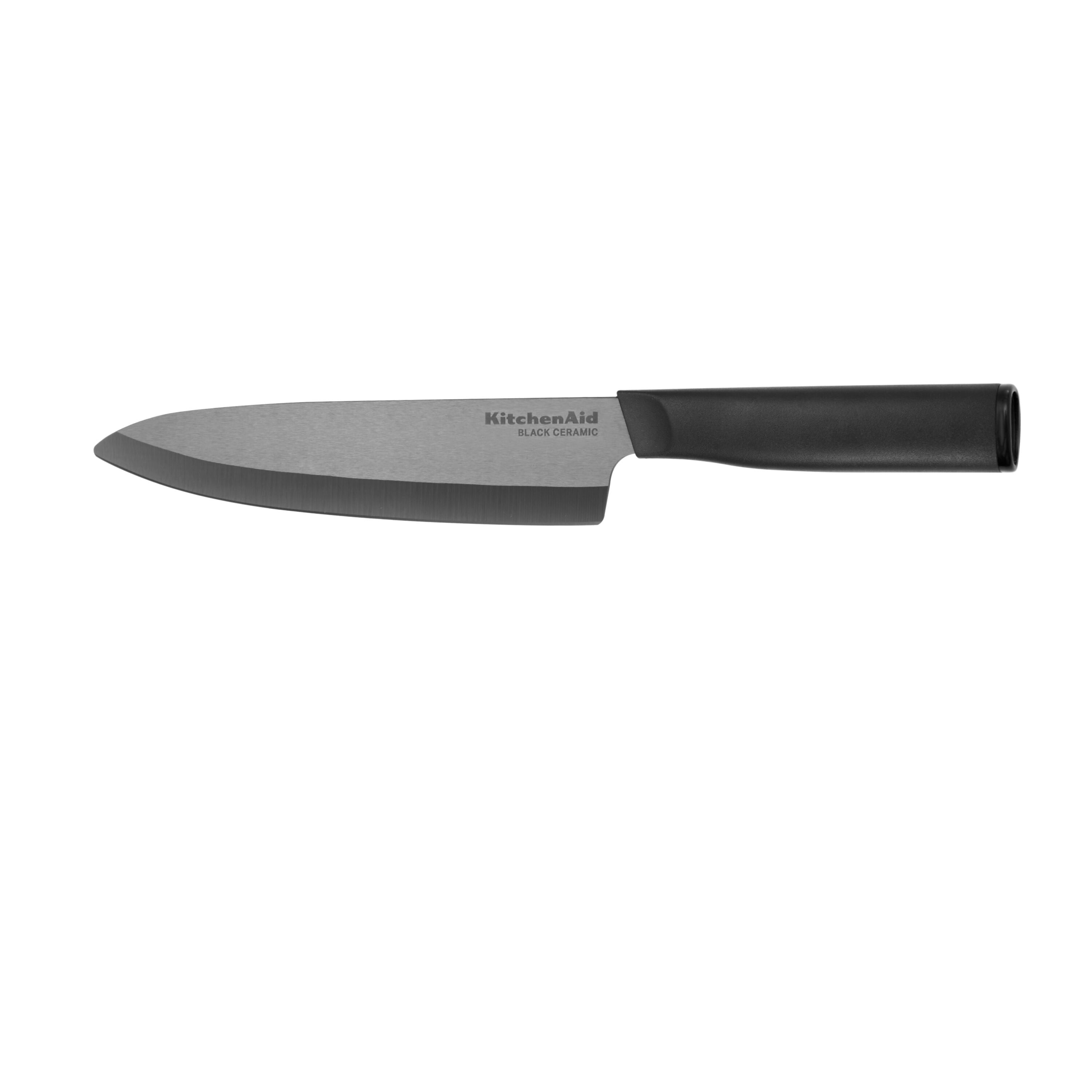 Kitchenaid Classic Ceramic Chef Knife with Endcap and Blade Cover, 6-inch, Black