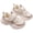 Beige, variant on Little Girls Running Badminton Shoes Platform Casual Hook & Loop Pu Color Block Beige Sneakers For Child Size 5-6 Years