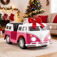 thumbnail image 4 of Costway Licensed Volkswagen Ride-on Bus with Cup Holder, LED Headlights, Music & Horn Pink, 4 of 10