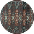 thumbnail image 1 of Ahgly Company Indoor Round Persian Light Blue Traditional Area Rugs, 5' Round, 1 of 4