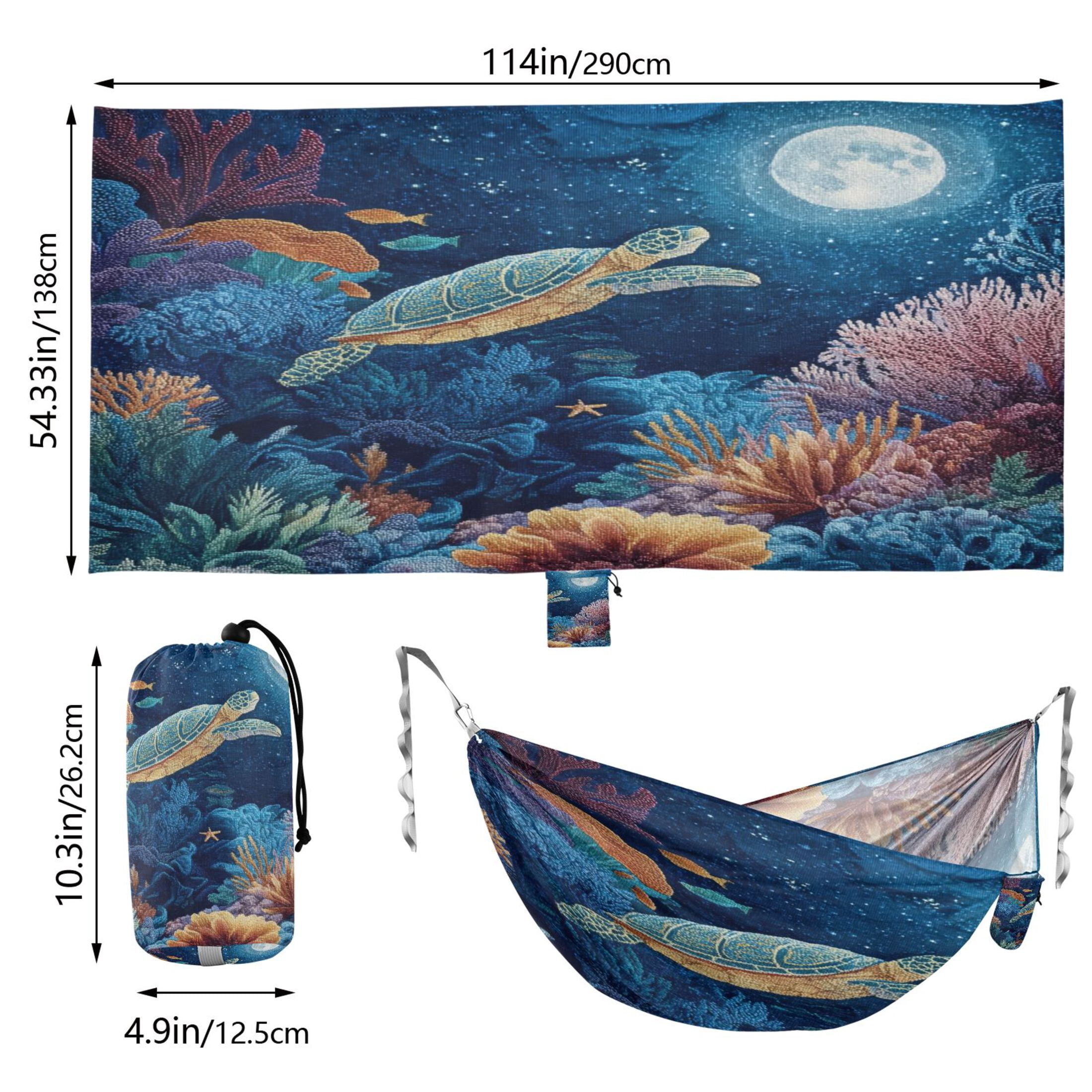 Hammock Camping Hammock Nylon Portable Hammock Travel Camping Hammock Blue Sea Coral Jellyfish