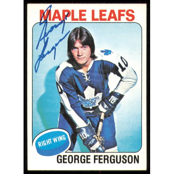 George Ferguson Autographed 1975-76 Topps Card #77 Toronto Maple Leafs SKU #255369