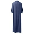 thumbnail image 6 of Women's Basic Loose - Fit Long - Sleeve Button - Up Maxi Shirt Dress with Pockets, 6 of 6