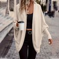 thumbnail image 2 of Women's Loose-fitting, Slimming, Stylish, Versatile Long Cardigan for Women's Casual Fashion and Apparel,Beige,L, 2 of 5