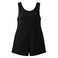 thumbnail image 5 of Women's Plus Size Jumpsuits Casual Sleeveless Short Overalls Pleated Front Rompers Summer Loose Fit One Piece Outfits with Pockets, 5 of 5