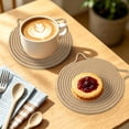thumbnail image 3 of Woven Round Placemats with Thermal Insulation – Durable, Heat-Resistant Table Mats for Kitchen and Dining Room Settings, 3 of 5