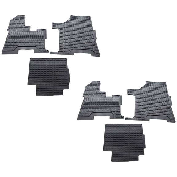 Semi Truck Black Floor Mats Liners Compatible with Peterbilt 357, 377, 378, 379, 385 (2004) - Latex Rubber, Anti-Slip Design – Fit Driver Cabin Mats, All-Weather Protection - 6 Pcs Set