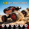 thumbnail image 6 of Metal Car Large 1:8 Scale 4WD Remote Control Monster Truck with 2 Batteries Toys Gifts for Kids Adults 2.4Ghz All Terrain Off-Road Vehicle, 6 of 11