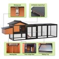 thumbnail image 3 of Wooden Chicken Coop Outdoor, Large Hen House with Nesting Box & Waterproof Roof, Rabbit Hutch Bunny Cage with Slide-Out Tray, Predator-Proof Lock, 3 of 8