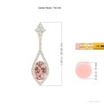 thumbnail image 2 of ANGARA Natural Oval 1.4 ct Morganite Drop Earrings with Diamond Accents in 14K Yellow Gold for Women | Birthday, Anniversary, Jewelry Gift for Women | Natural Morganite Earrings, 2 of 6
