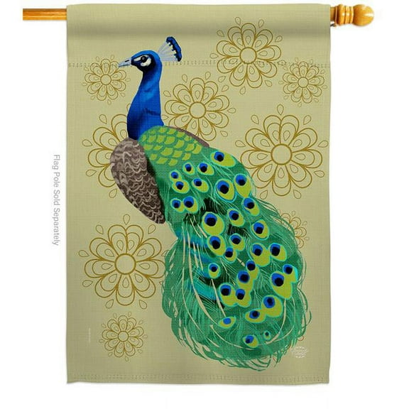 Ornament Collection H192346-BO Peacock Animals Bird 28 x 40 in. Double-Sided Decorative Vertical House Flags for Decoration Banner Garden Yard Gift
