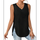 thumbnail image 2 of Camiseta de Tirantes de Verano para Mujer, con Bordado de Ojales, Sin Mangas, Cuello en V, Holgada, Informal, 2025 Negro XXL, 2 of 6