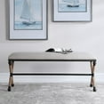 thumbnail image 3 of Uttermost Firth Coastal Iron MDF and Fabric Bench in Oatmeal Beige, 3 of 10
