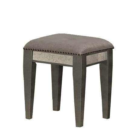 Classic Vanity Stool, Gunmetal Color and Nail Head (Best Nail Gun For Fencing)