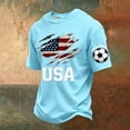 thumbnail image 2 of USA Soccer Men's Shirts Crewneck Short Sleeve 2026 Country Team Tee Shirts Fan International Football Shirt Retro Streetwear Top Light Blue XXXXL, 2 of 4
