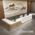 thumbnail image 4 of Lecture Executive Reception Desk Wood Office Mobile Spa Cashier Reception Desk Laudry Rezeption Desk Beauty Office Furniture My Lux Decor Round, 4 of 9
