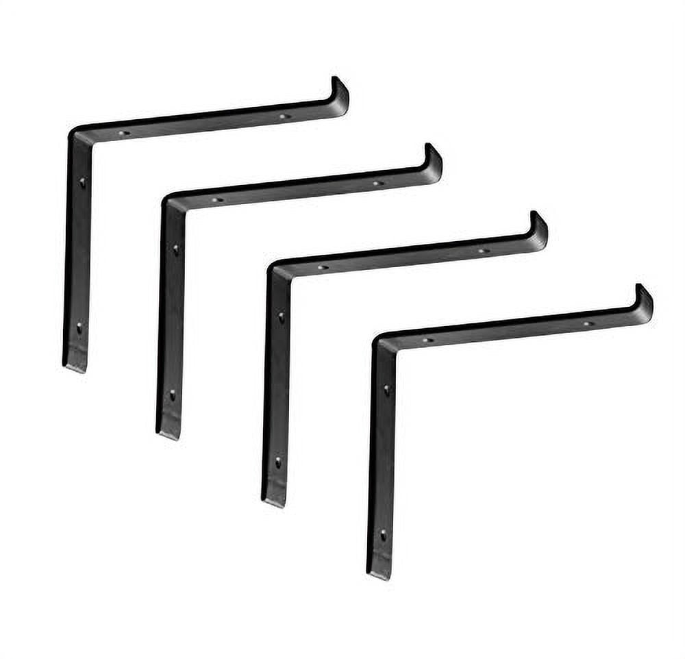 Nach Flat Shelf Bracket, 7.6x7.3x1.5 Inch, Black (pack Of 4) (dy-71478 