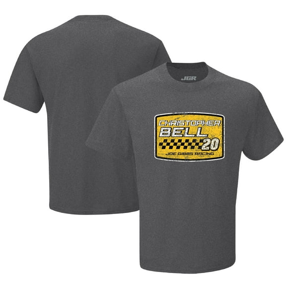 Men's Joe Gibbs Racing Team Collection Heather Charcoal Christopher Bell Vintage T-Shirt