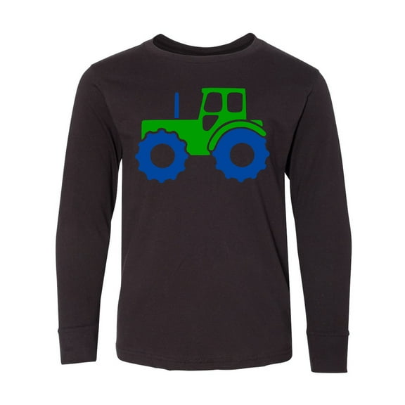 Inktastic Cute Green Tractor Long Sleeve Youth T-Shirt