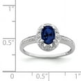 thumbnail image 2 of 925 Sterling Silver Rhodium-Plated Diamond and Created Sapphire Ring Size 9, 2 of 6