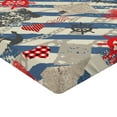 thumbnail image 2 of Ambesonne Nautical Fitted Sheet, Grunge Wheel Heart, Twin Size, Beige Red Blue, 2 of 3