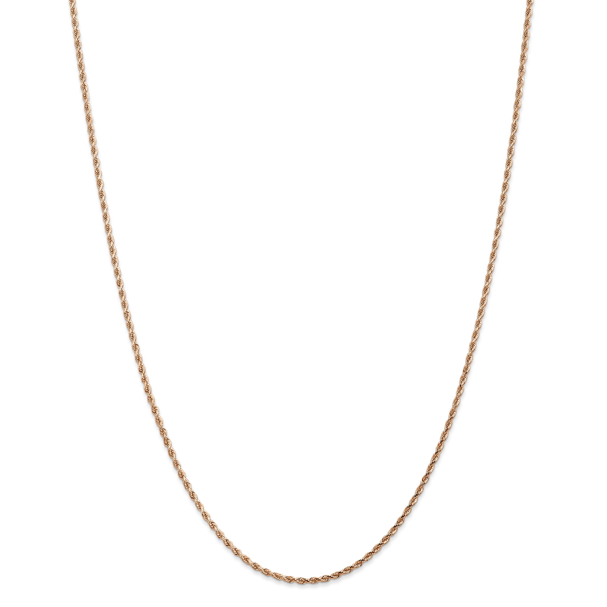 Roy Rose Jewelry Leslies 14K Rose Gold 1.75mm Diamond Cut Rope Chain Necklace ~ Length 24'' inches by Roy Rose Jewelry