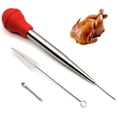 thumbnail image 1 of Jeringa de pavo para cocinar, jeringa de pavo para Acción de Gracias, jeringa de pavo de acero inoxidable con agujas y cepillo de limpieza, 1 of 7