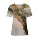 thumbnail image 4 of Blusa de camiseta informal con estampado de manga corta y cuello redondo de verano para mujer a la moda Fridja  hjk615, 4 of 5