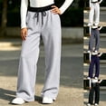 thumbnail image 2 of LRen Wide Leg Pants Girls Kids Girls Elastic High Waisted Breathable Soft Loose-Fit Cute Sweatpants with Pockets Trendy Streetwear Track Sweat Pants for Tween Girls, 2 of 6
