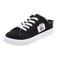 thumbnail image 3 of Womens Breathable Canvas Mule Sneakers,Lace-Up Design Slip-On Flat Shoes, Comfortable Casual Daily Walking, 3 of 5