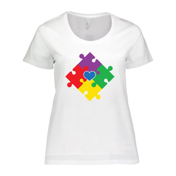 Inktastic Autism Awareness Month Puzzle Women's Plus Size T-Shirt