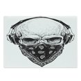 thumbnail image 1 of Grunge Cutting Board, Gothic Skull with Bandanna and Headphones Musical Dead Man Illustration, Decorative Tempered Glass Cutting and Serving Board, Large Size, Pale Grey Black, by Ambesonne, 1 of 1