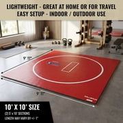 Dollamur 10'x10' Wrestling Mat, Red, Gymnastics, with Circles