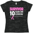 thumbnail image 3 of Inktastic Breast Cancer Survivor 10 Years and Running with Pink Ribbon Women's T-Shirt, 3 of 5