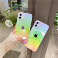 thumbnail image 2 of Funda de teléfono con láser degradado de arco iris para iPhone 14 13 12 11 Pro X XR XS Max 7 8 Plus Mini SE transparente Aurora funda trasera dura de PC Tan Jianjun unisex, 2 of 2