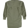 thumbnail image 4 of P.J. Salvage Womens Mixed Media Pajama Shirt Dress, Green, Small, 4 of 6