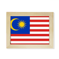 thumbnail image 1 of Malasia bandera nacional Asia país Escritorio de madera Arte Pintura 6x8 pulgadas marco de foto foto, 1 of 4