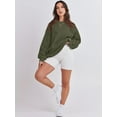 thumbnail image 3 of Chandail à Manches Longues pour Femmes, Col Rond Décontracté, Coupe Ample, Chandail à Capuche, Polaire, Automne, 3 of 6