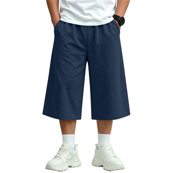 Boys Navy Shorts with Pockets Elastic Waist Relaxed Fit Summer Size 5-15,Size 11-12 T