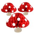 thumbnail image 5 of 3 Pcs Mushroom Honeycomb Birthday Decor Plaster Decoration Outdoor Office Red, 5 of 7