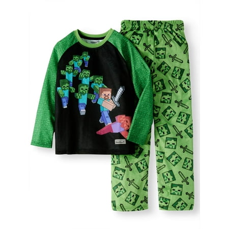 - Minecraft Fleece 2 Piece Pajama Sleep Set (Little Boy & Big Boy)