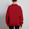 thumbnail image 4 of Mock Neck Sweatshirt, Yigetop Women's Oversized Sweatshirt Pullover Turtleneck Long Sleeve Tops Trendy Fall Fashion 2025 Oversized Sweatshirt for Women, Red XL, 4 of 5