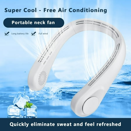 

Mini Neck Fan Portable Bladeless Fan USB Rechargeable Leafless Hanging Fans Air Cooler Cooling Wearable Neckband Fans