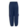 thumbnail image 6 of Amidoa Boys Cotton Linen Cargo Pants- Casual Elastic waist Lightweight Relaxed Fit Kids Summer Joggers Blue Size 6-14, 6 of 6