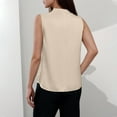 thumbnail image 4 of Levmjia Womens Tank Top Sleeveless Blouse Round Neck Casual Summer Fashion Polyester Spandex Mock Neck Elegant T Shirt Comfortable Breathable Stretchy for Daily Office Wear, 4 of 9